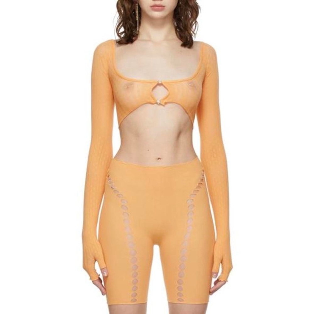 Orange Cropped Octavia Cardigan by Poster Girl.